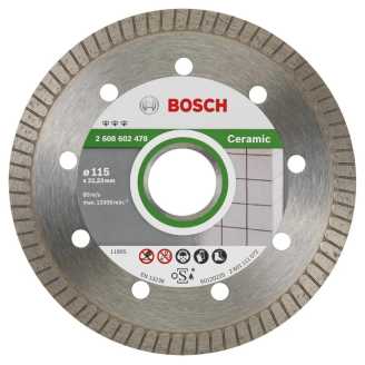 Bosch Best Serisi Seramik İçin Extra Temiz Kesim Turbo Segman  Elmas Kesme Diski 115 mm