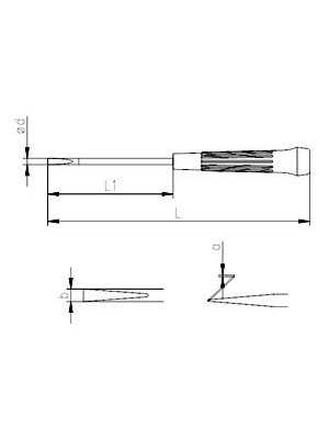 İzeltaş 4500172560 Elektronikçi Tip (Klemens) Düz Uçlu Tornavida 2.5x60