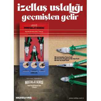 İzeltaş 13000005134 Nostalji Serisi Kraft Pense Seti 3 Parça