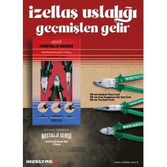 İzeltaş 13000005314 Nostalji Serisi Kraft Pense Seti 3 Parça