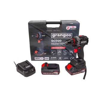 Grangos GCD20-T2 20V 2 Ah Çift Akülü Darbesiz Matkap